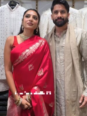 Nayanthara Ma’am Inspired Softsilk Banarasi Saree in Red Colour