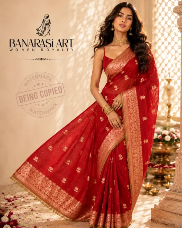 Black Banarasi Saree Katan Zari Party Wear
