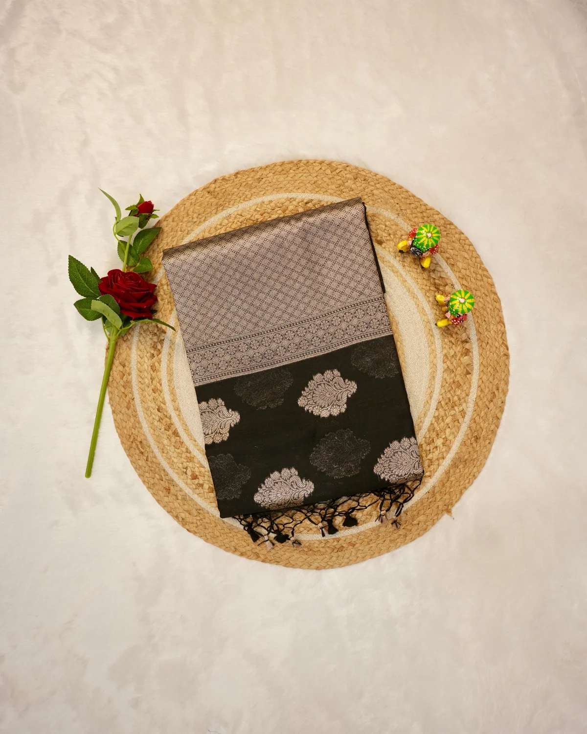 Black Suta Cotton Banarasi Saree – Traditional - Image 3