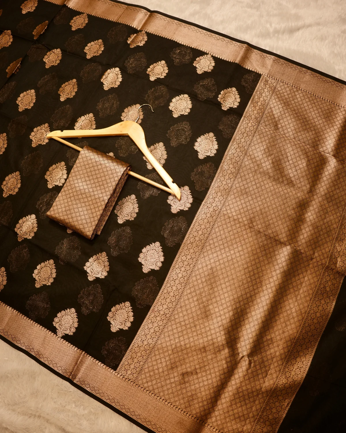 Black Suta Cotton Banarasi Saree – Traditional - Image 2