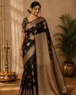Black Suta Cotton Banarasi Saree – Traditional