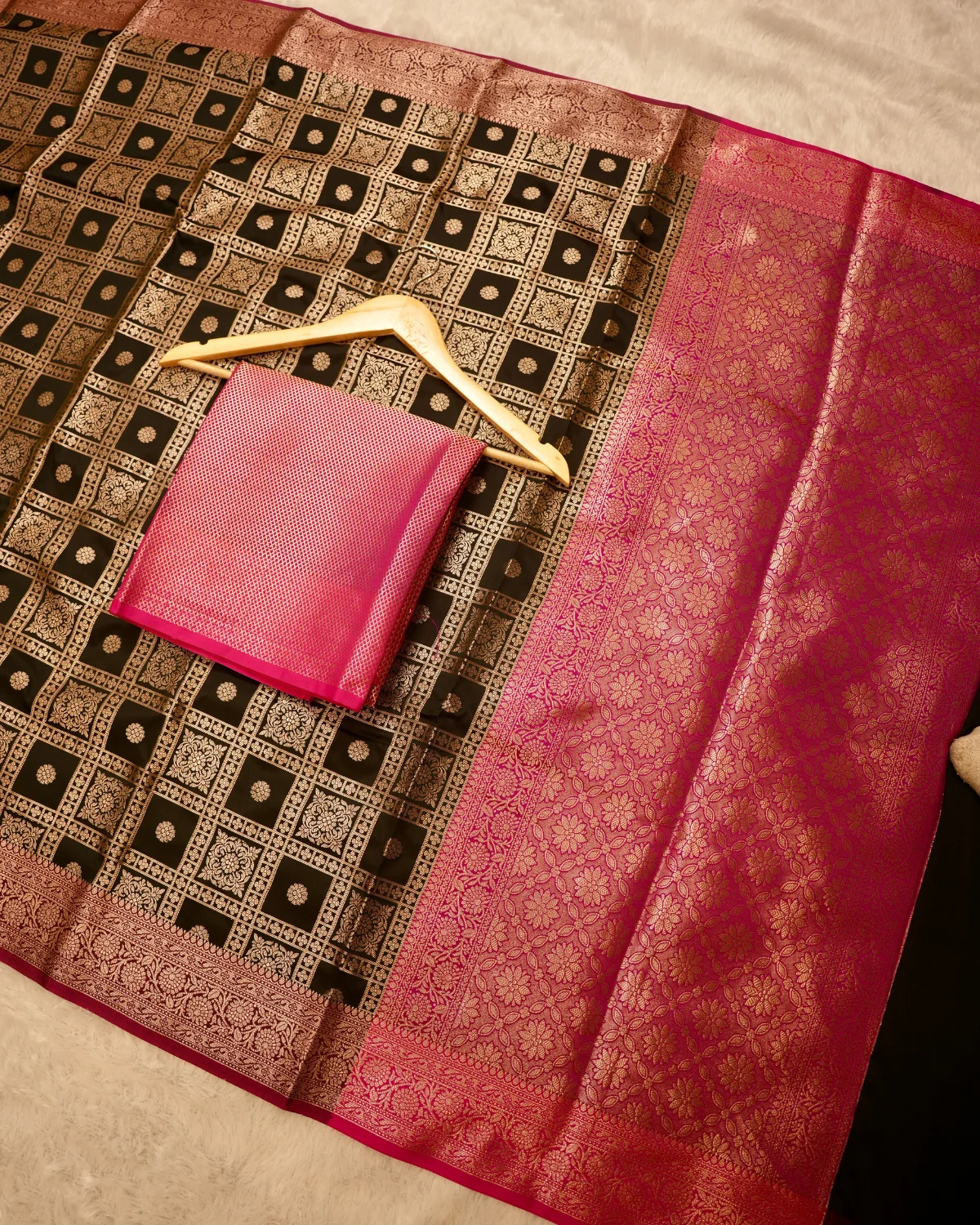 Black Gharchola Viscose Banarasi Saree – Traditional - Image 2