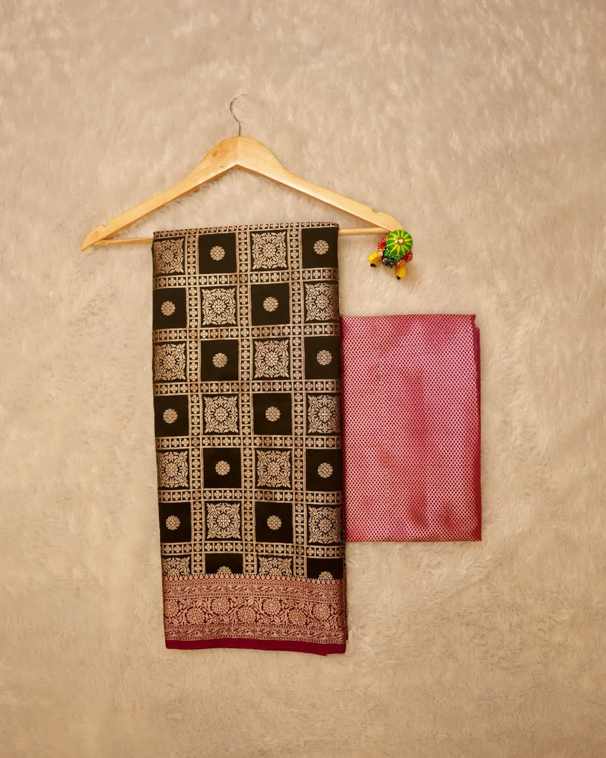 Black Gharchola Viscose Banarasi Saree – Traditional - Image 4