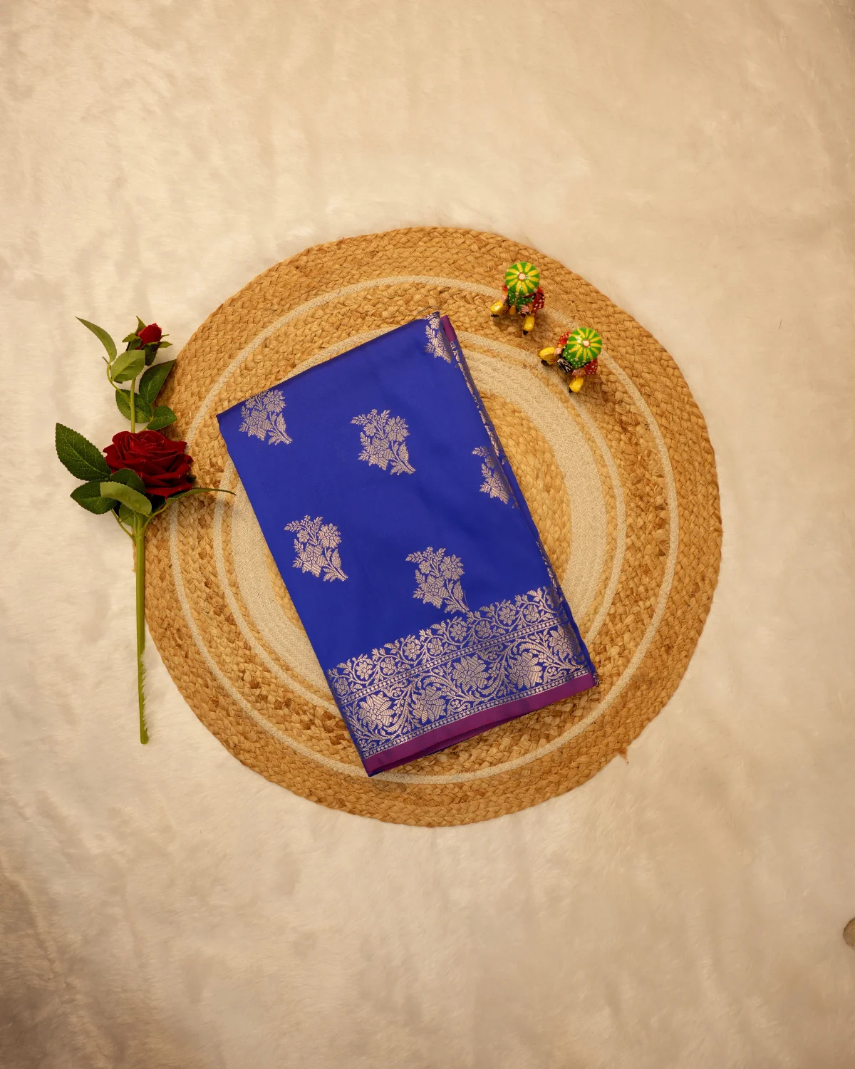 Royal Blue Banarasi Rich Pallu Saree – Wedding - Image 4