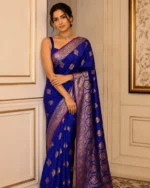 Royal Blue Banarasi Rich Pallu Saree – Wedding