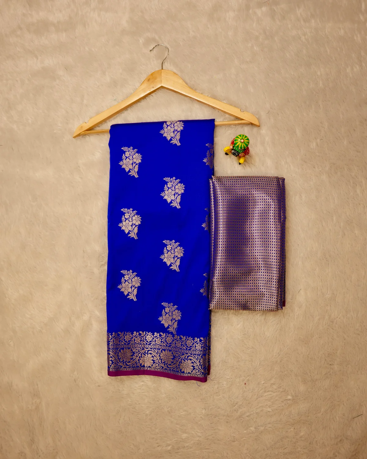 Royal Blue Banarasi Rich Pallu Saree – Wedding - Image 3