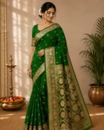 Green Banarasi Silk Saree – Wedding