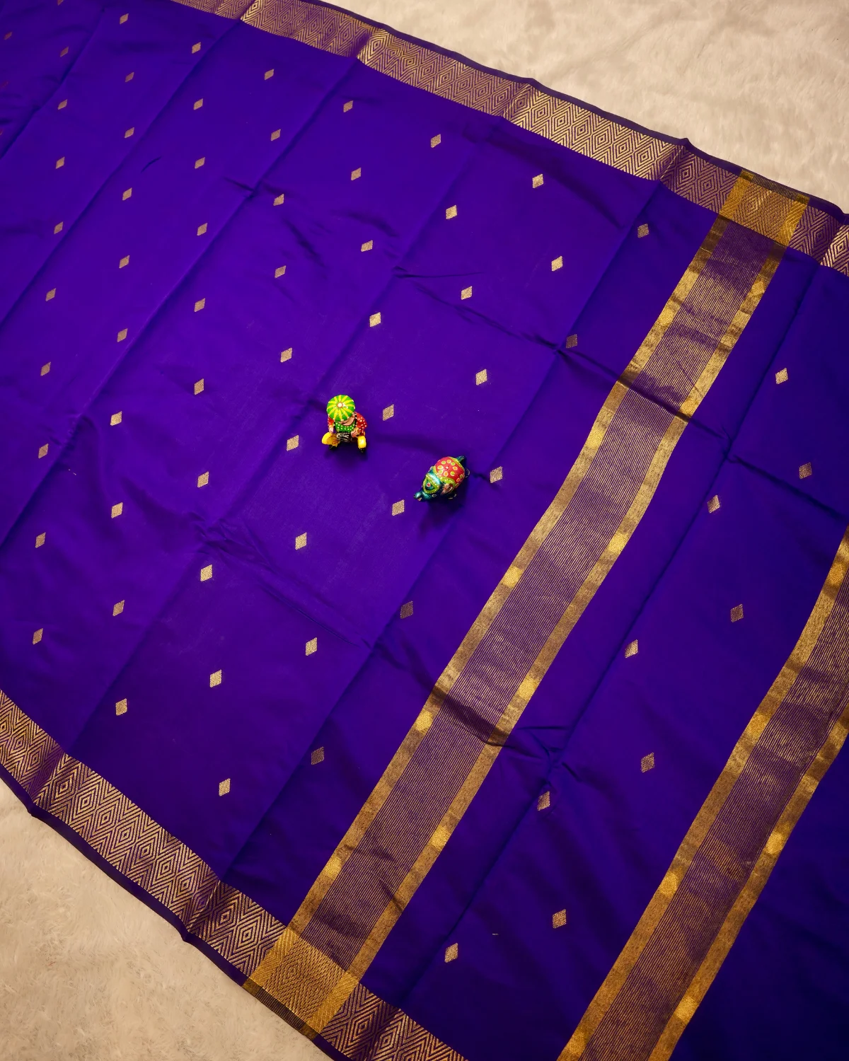 Indigo Blue Chanderi Silk Saree – Traditional - Image 2