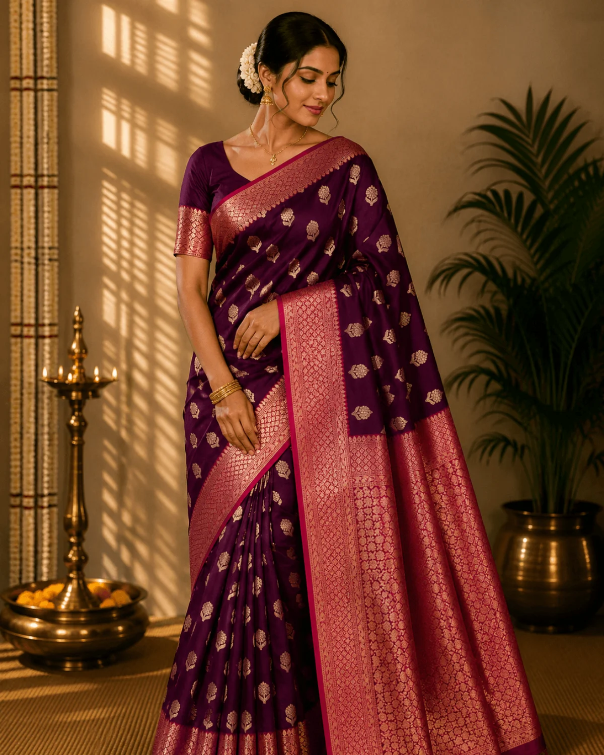 Mulberry Viscose Banarasi Saree – Traditional