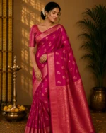 Pink Soft Silk Banarasi Saree – Wedding