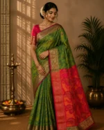 Pista Green Ikkat Silk Saree – Traditional