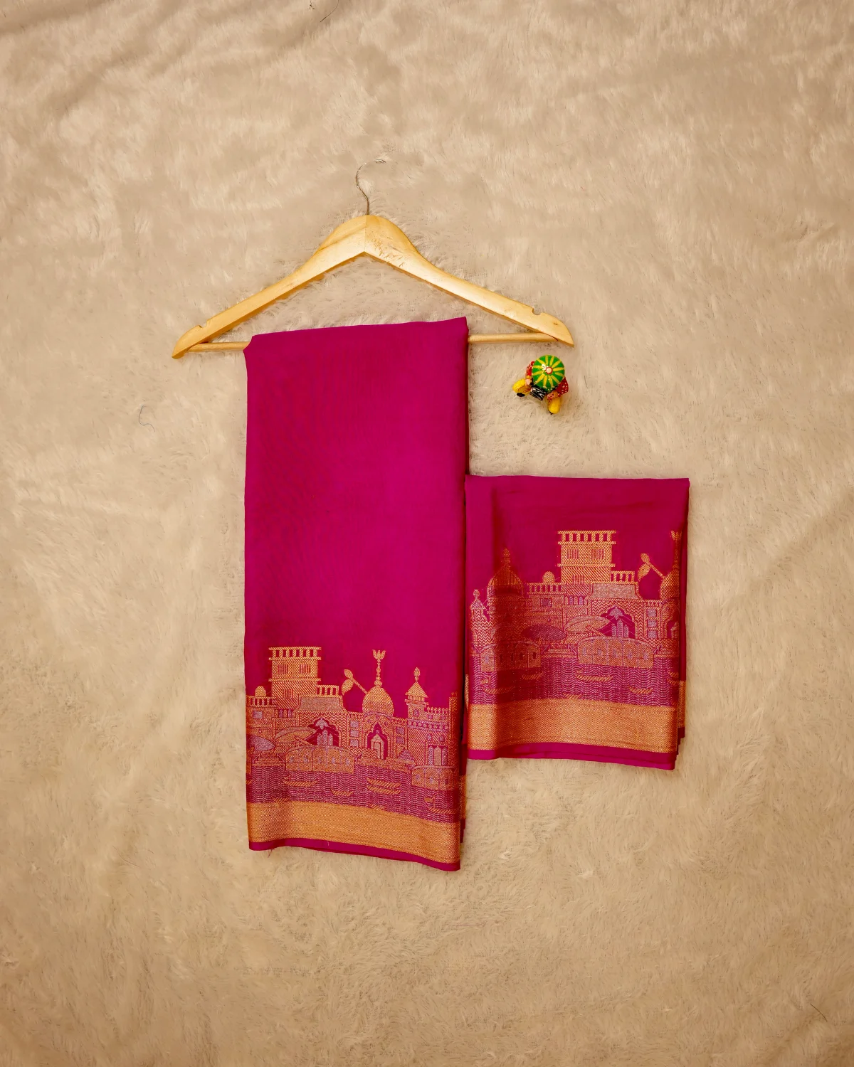 Rani Pink Chanderi Silk Saree – Traditional - Image 3